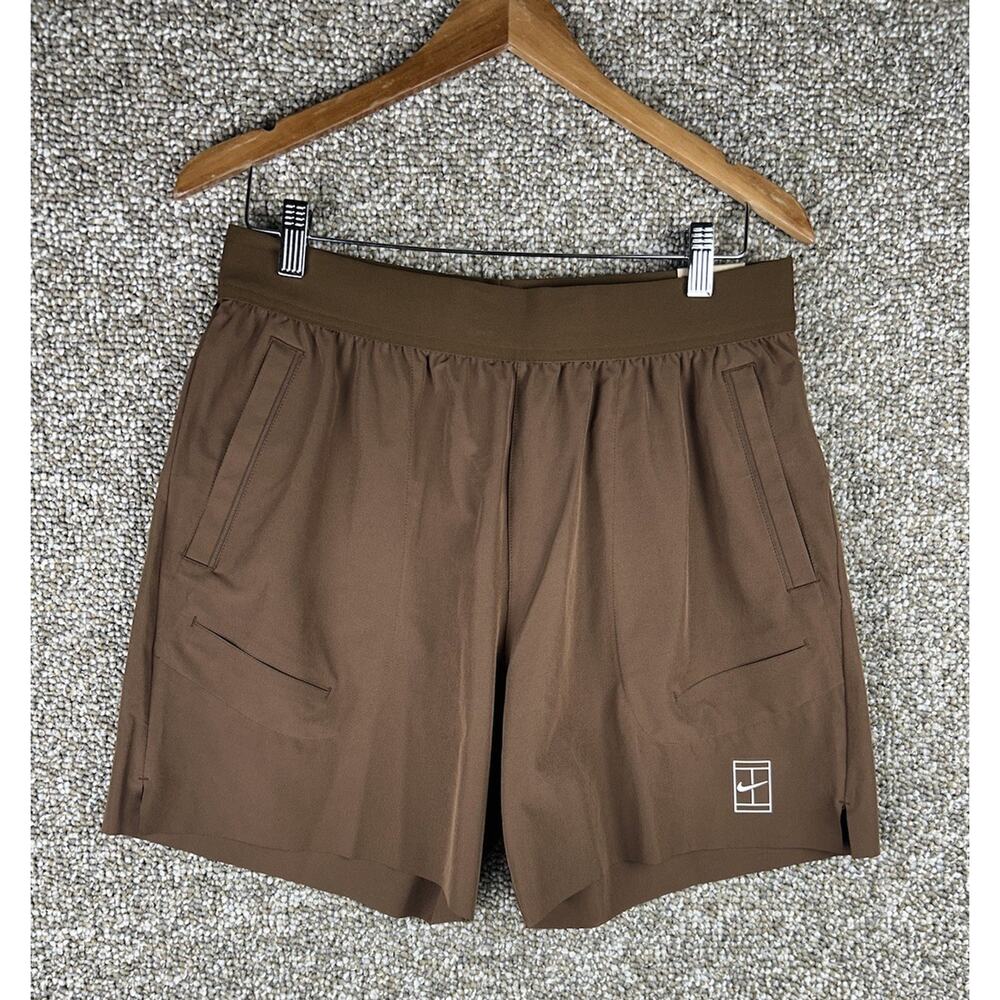 Nike Dry Fit 6 Inch Standard Fit Tennis Shorts Men’s Medium Brown FZ6913-259 New